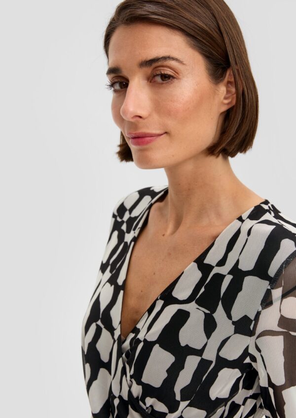 Elegantes Mesh-Kleid in Wickel-Optik