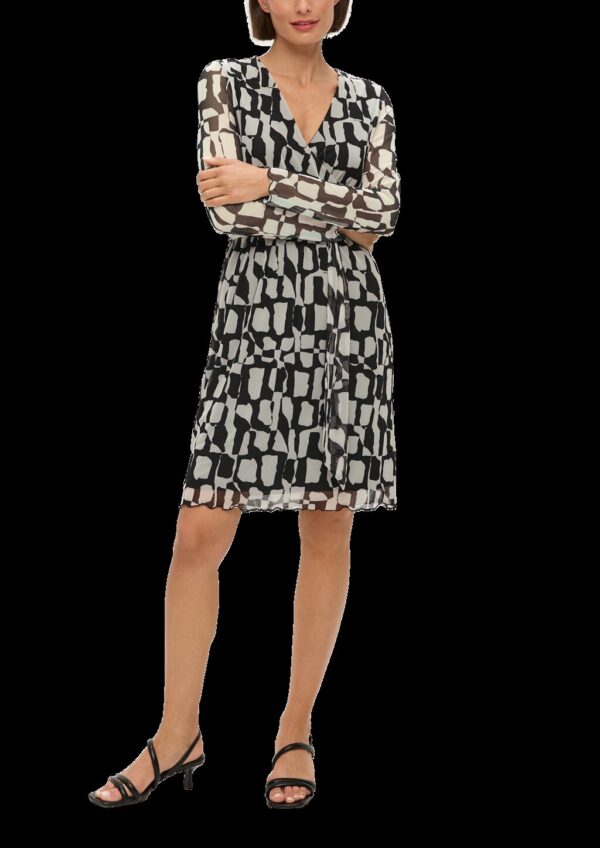 Elegantes Mesh-Kleid in Wickel-Optik