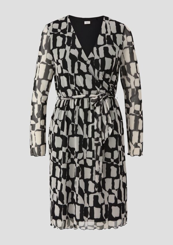 Elegantes Mesh-Kleid in Wickel-Optik