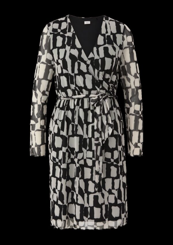 Elegantes Mesh-Kleid in Wickel-Optik