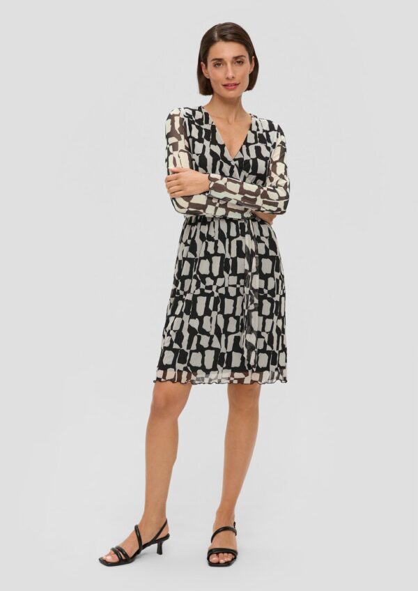 Elegantes Mesh-Kleid in Wickel-Optik