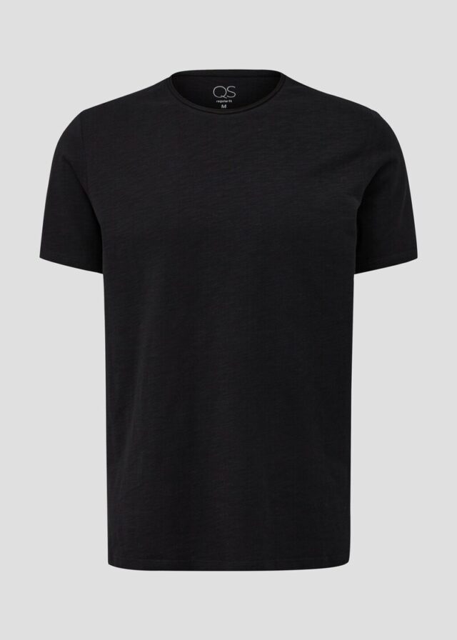 Baumwollshirt mit Rollkante