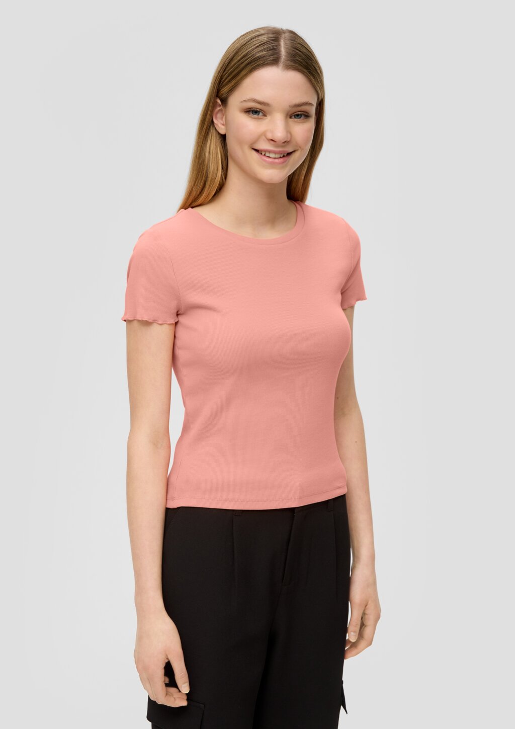 Cropped Top mit Rippstruktur