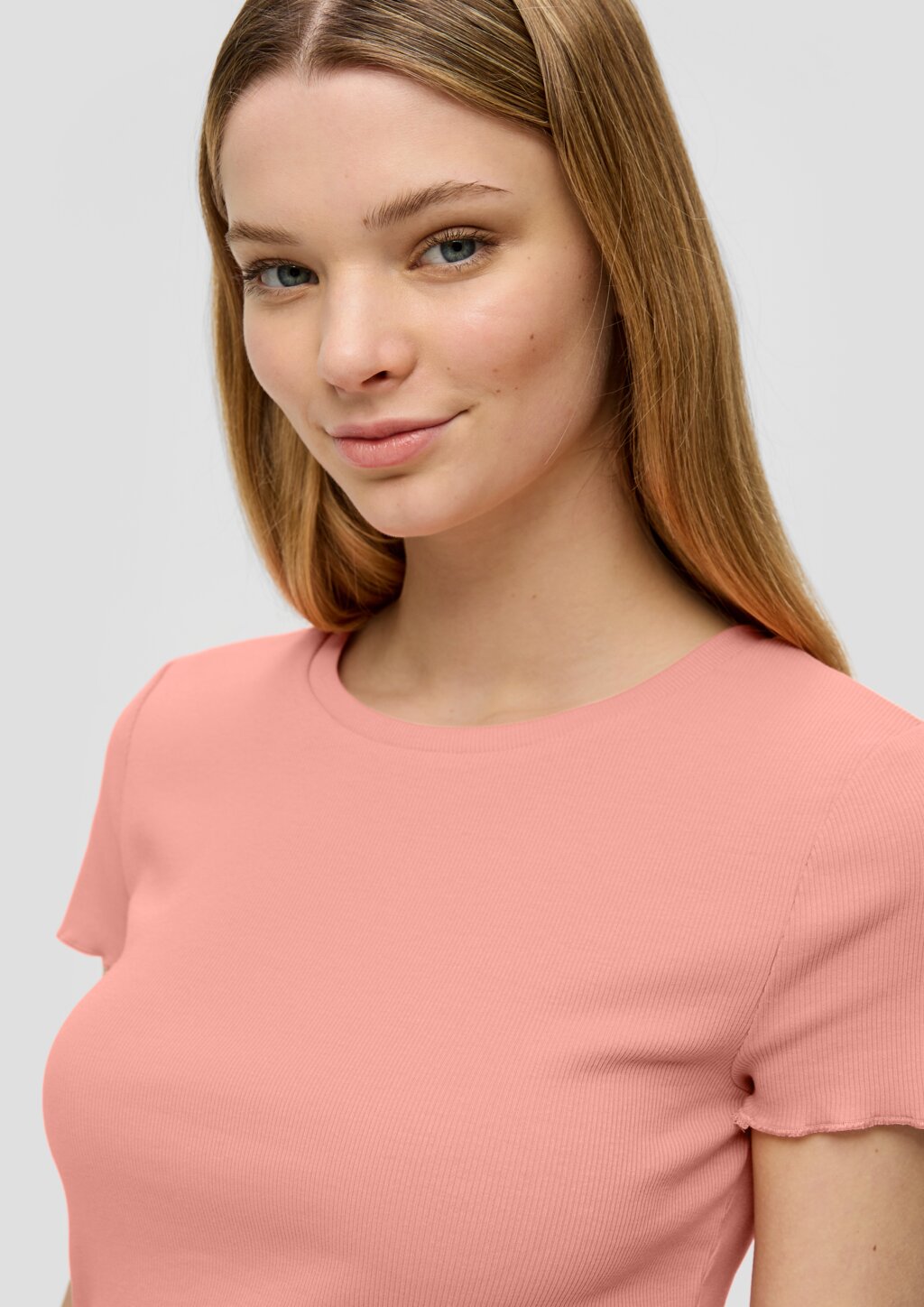 Cropped Top mit Rippstruktur