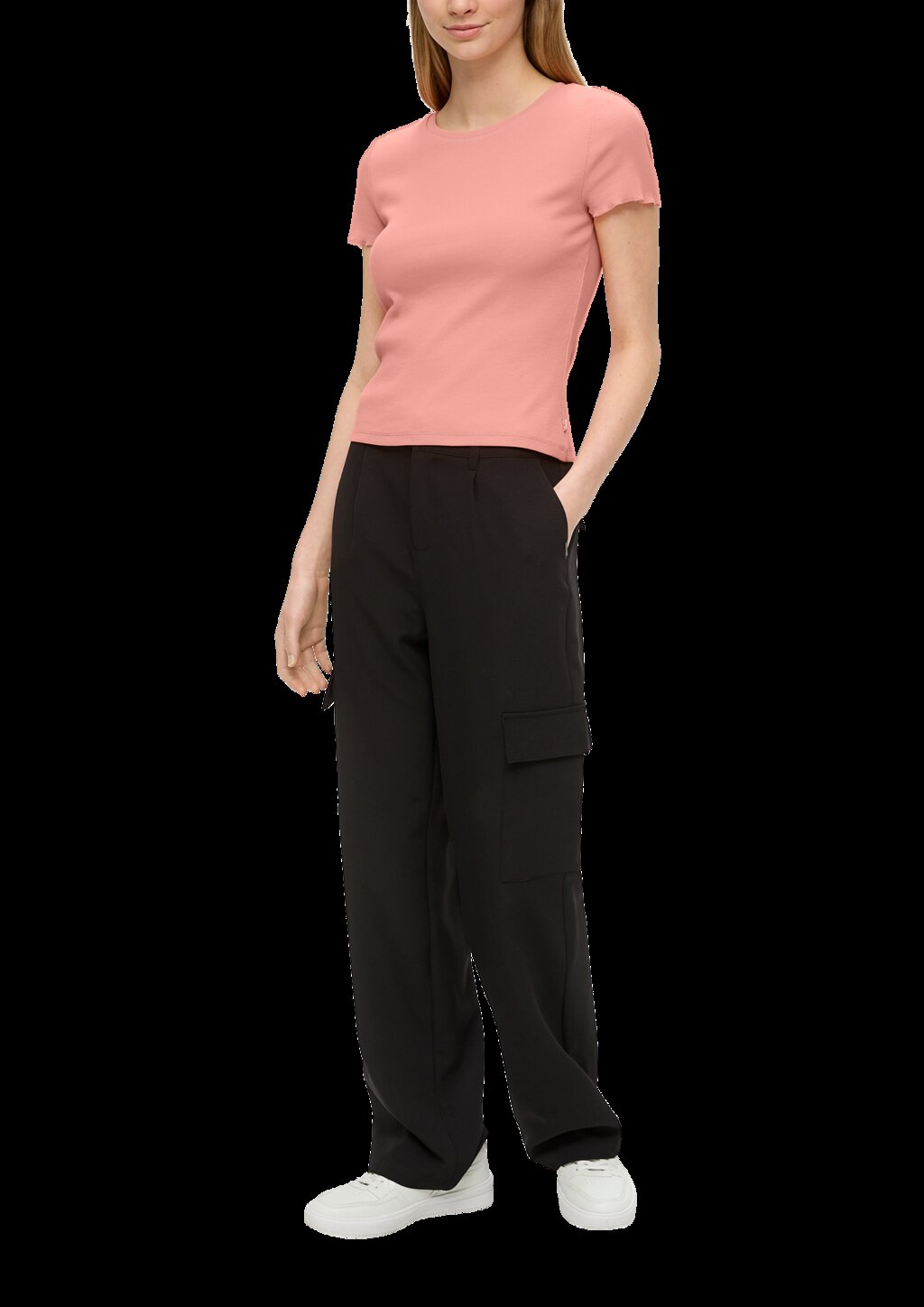 Cropped Top mit Rippstruktur