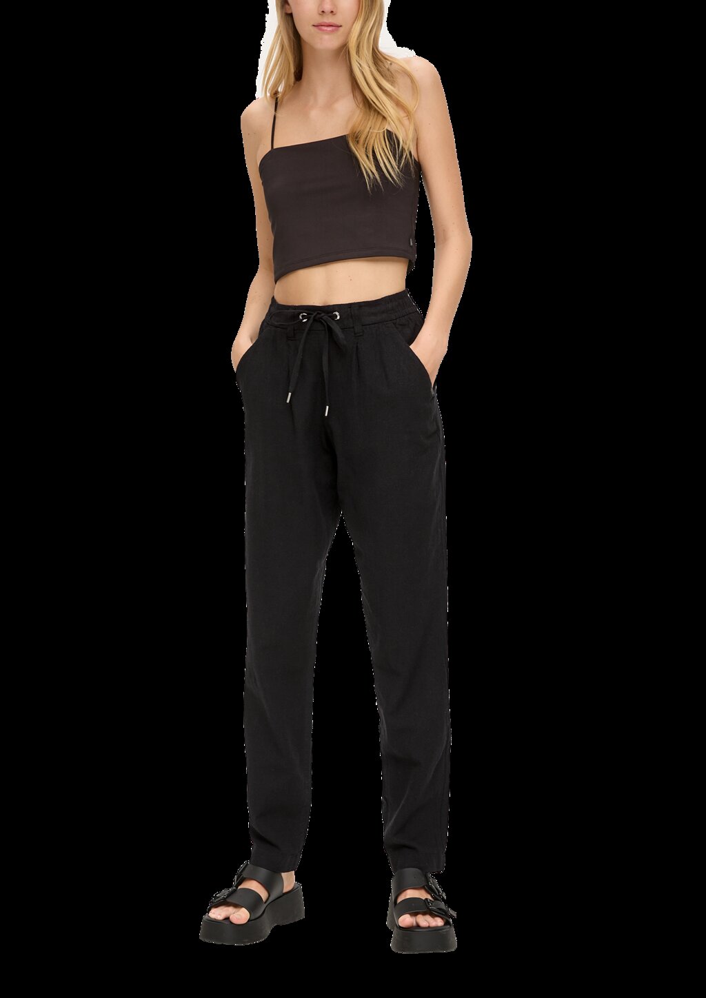 Regular: Hose aus Leinenmix