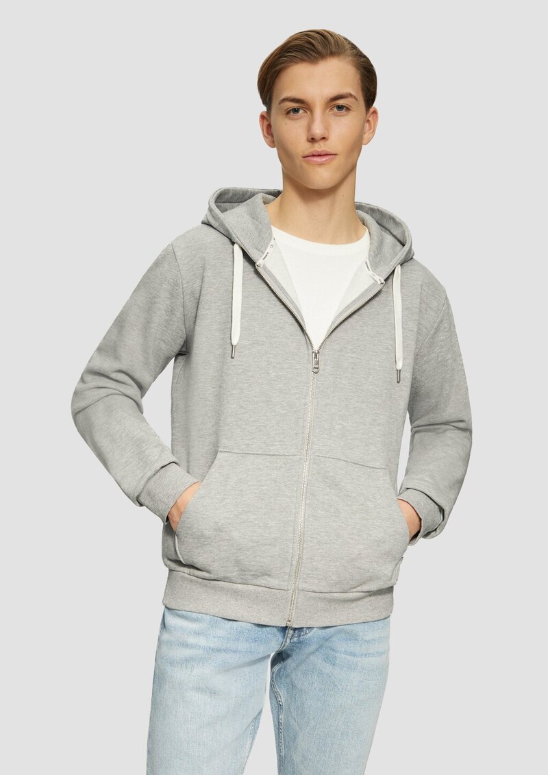 Basic-Sweatjacke mit Kapuze