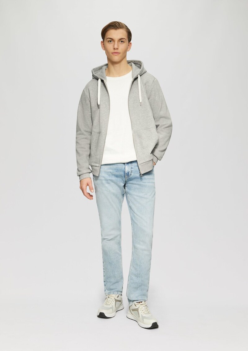 Basic-Sweatjacke mit Kapuze