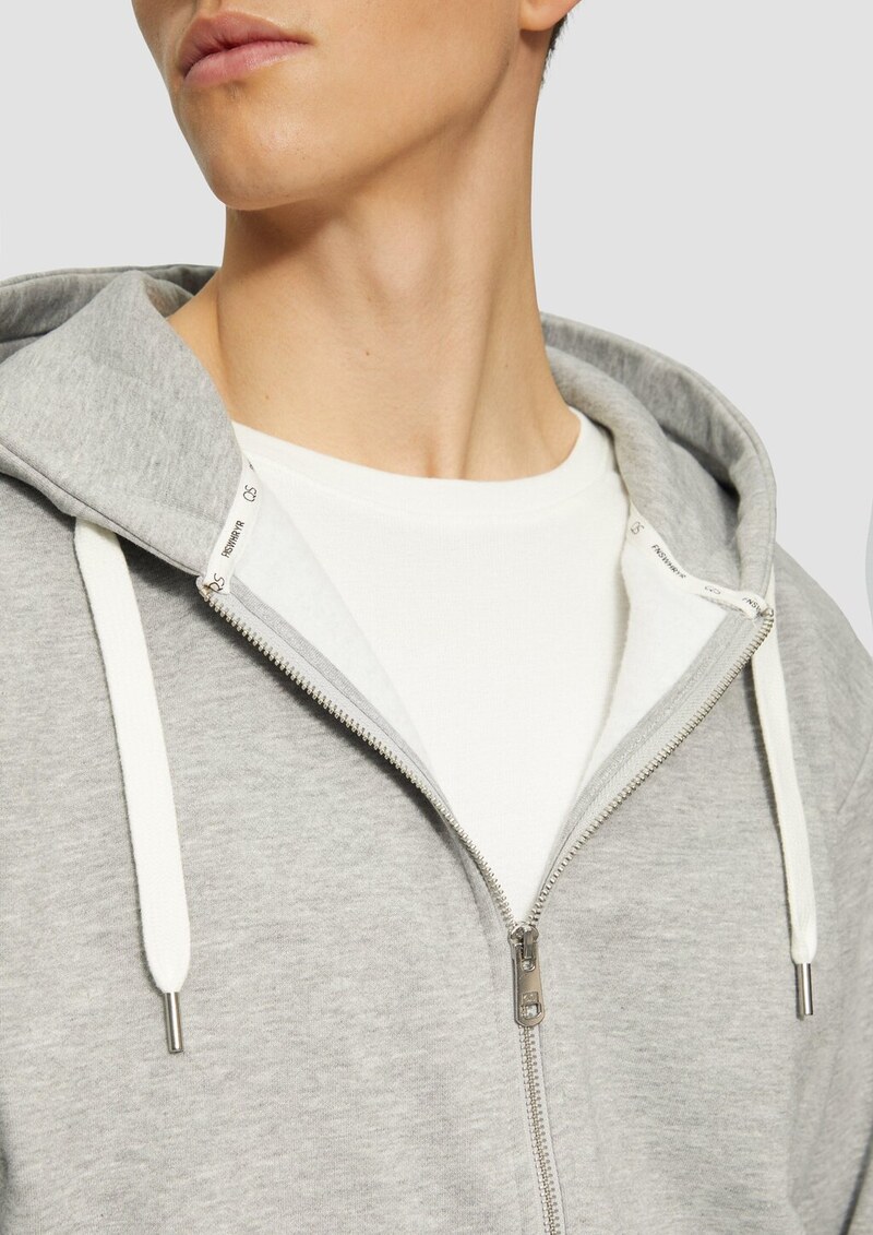 Basic-Sweatjacke mit Kapuze