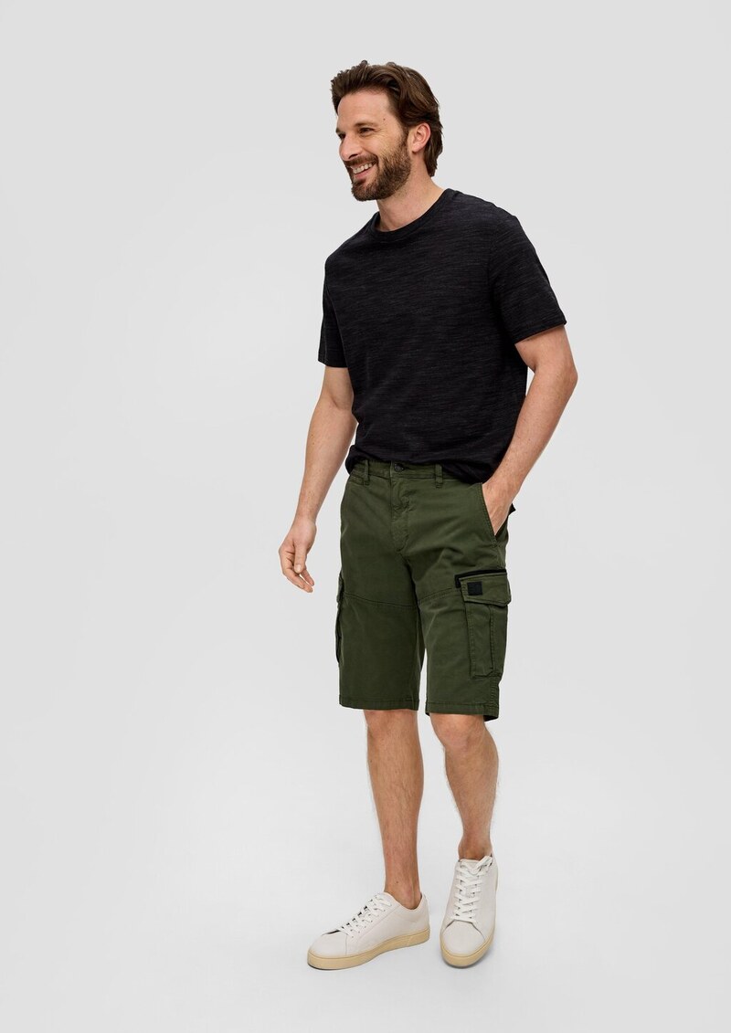 Relaxed: Cargo-Bermuda mit Garment Dye