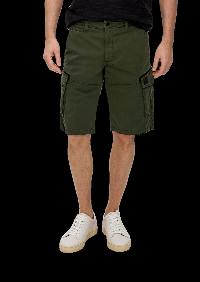 Relaxed: Cargo-Bermuda mit Garment Dye