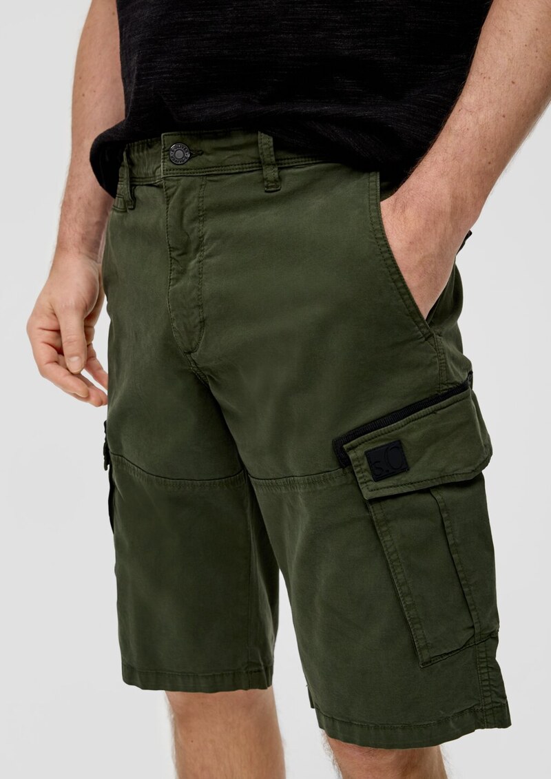 Relaxed: Cargo-Bermuda mit Garment Dye