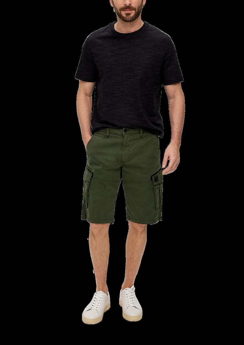 Relaxed: Cargo-Bermuda mit Garment Dye