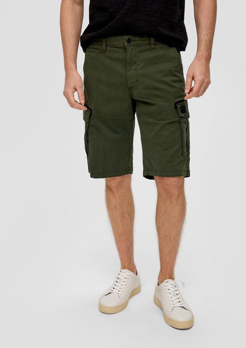 Relaxed: Cargo-Bermuda mit Garment Dye