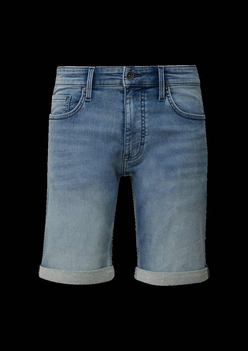 Denim-Shorts mit fixiertem Umschlag