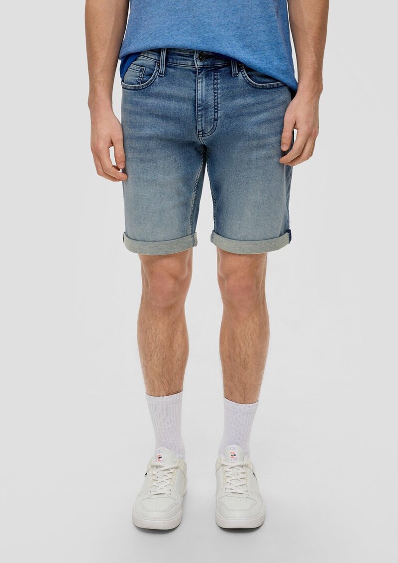 Denim-Shorts mit fixiertem Umschlag