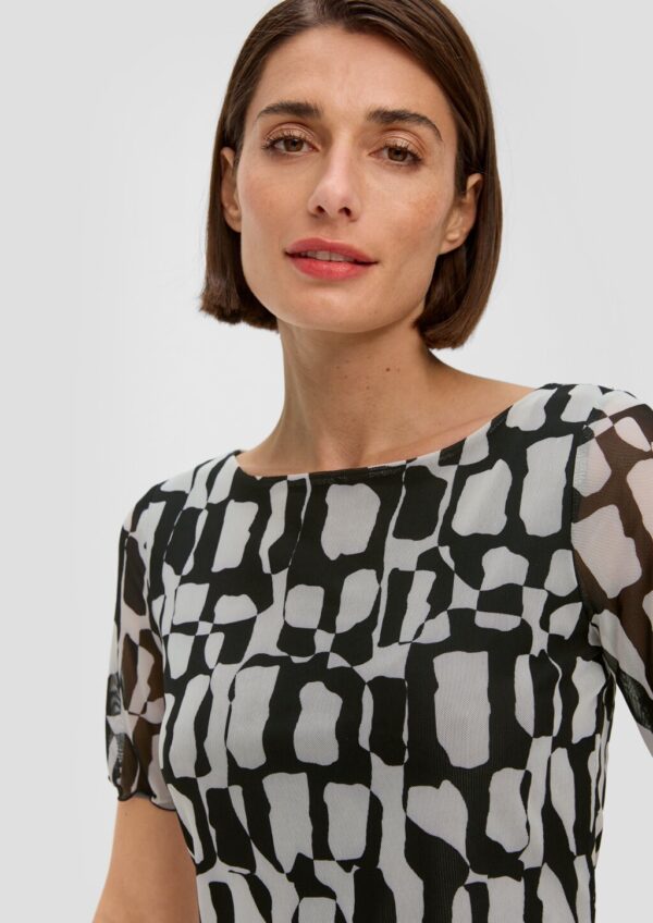 T-Shirt mit Mesh-Overlay