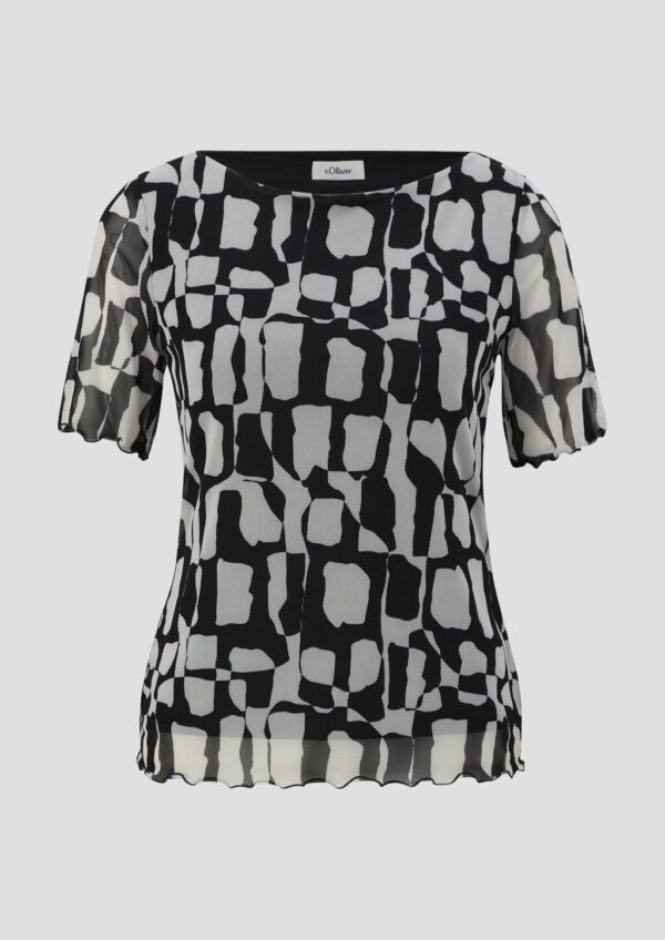 T-Shirt mit Mesh-Overlay