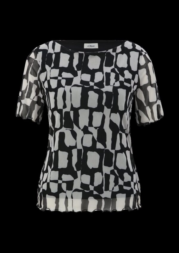 T-Shirt mit Mesh-Overlay