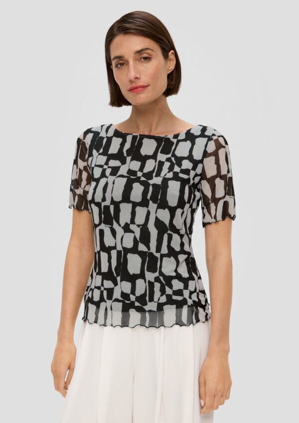 T-Shirt mit Mesh-Overlay