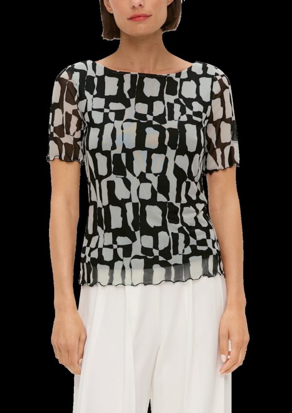 T-Shirt mit Mesh-Overlay