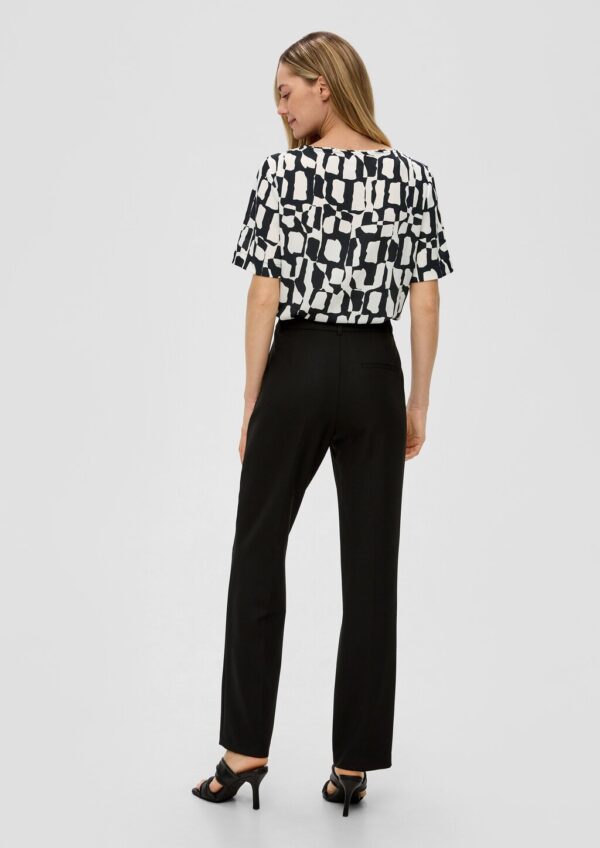 Gemusterte Bluse mit Falten-Details