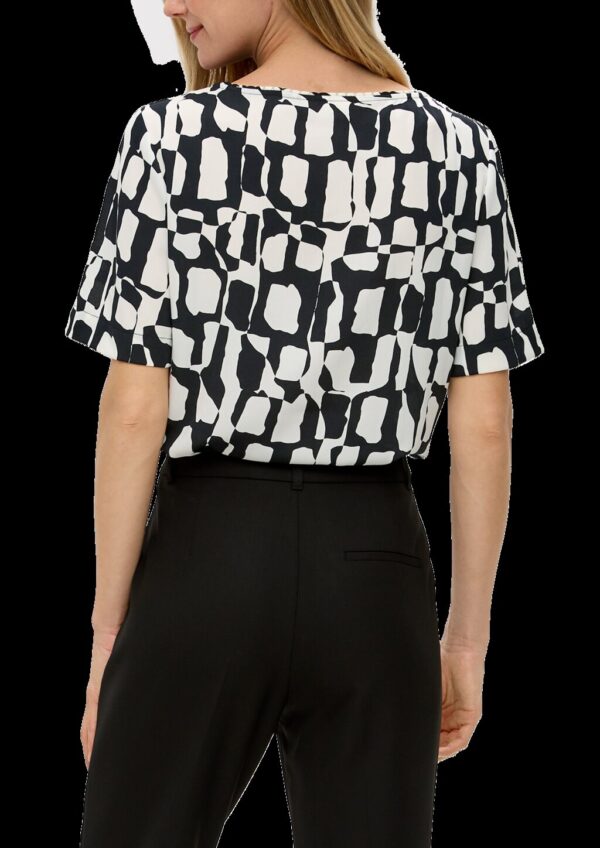 Gemusterte Bluse mit Falten-Details