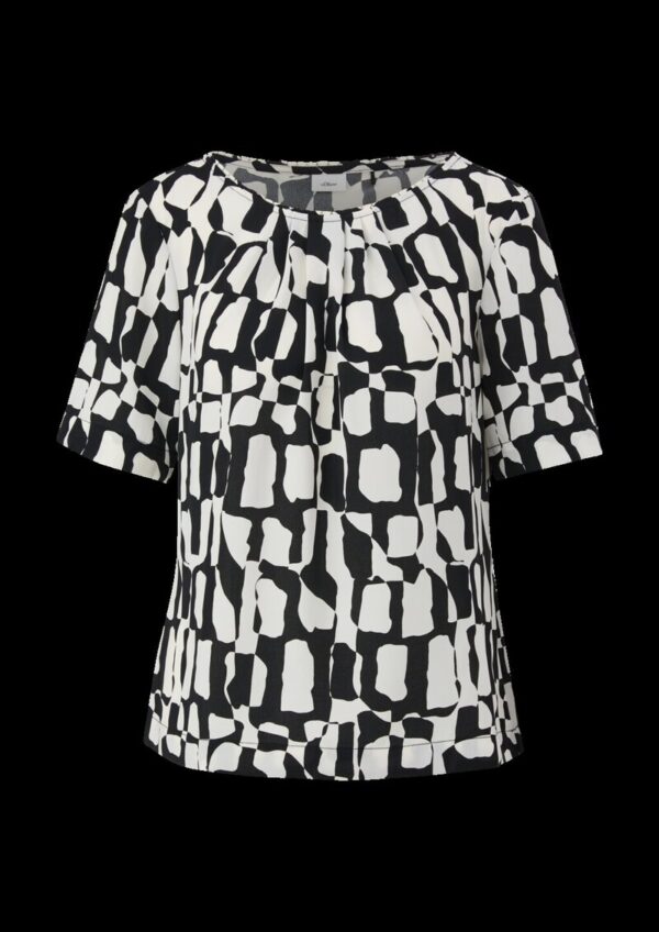 Gemusterte Bluse mit Falten-Details