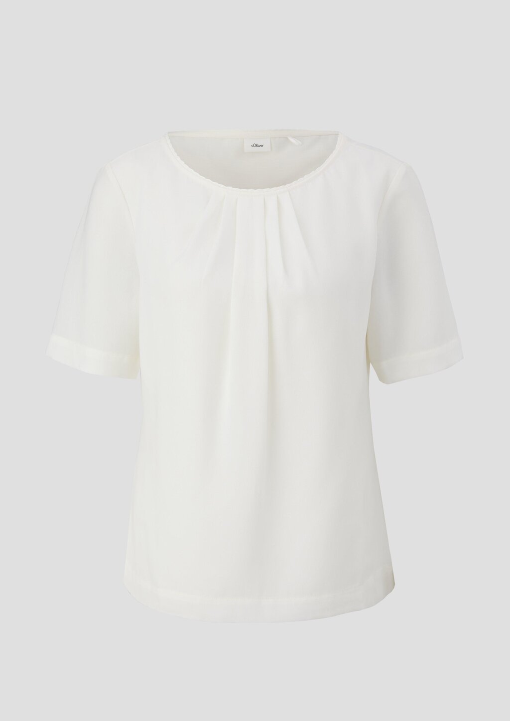 Kurzarmbluse mit Rundhalsausschnitt