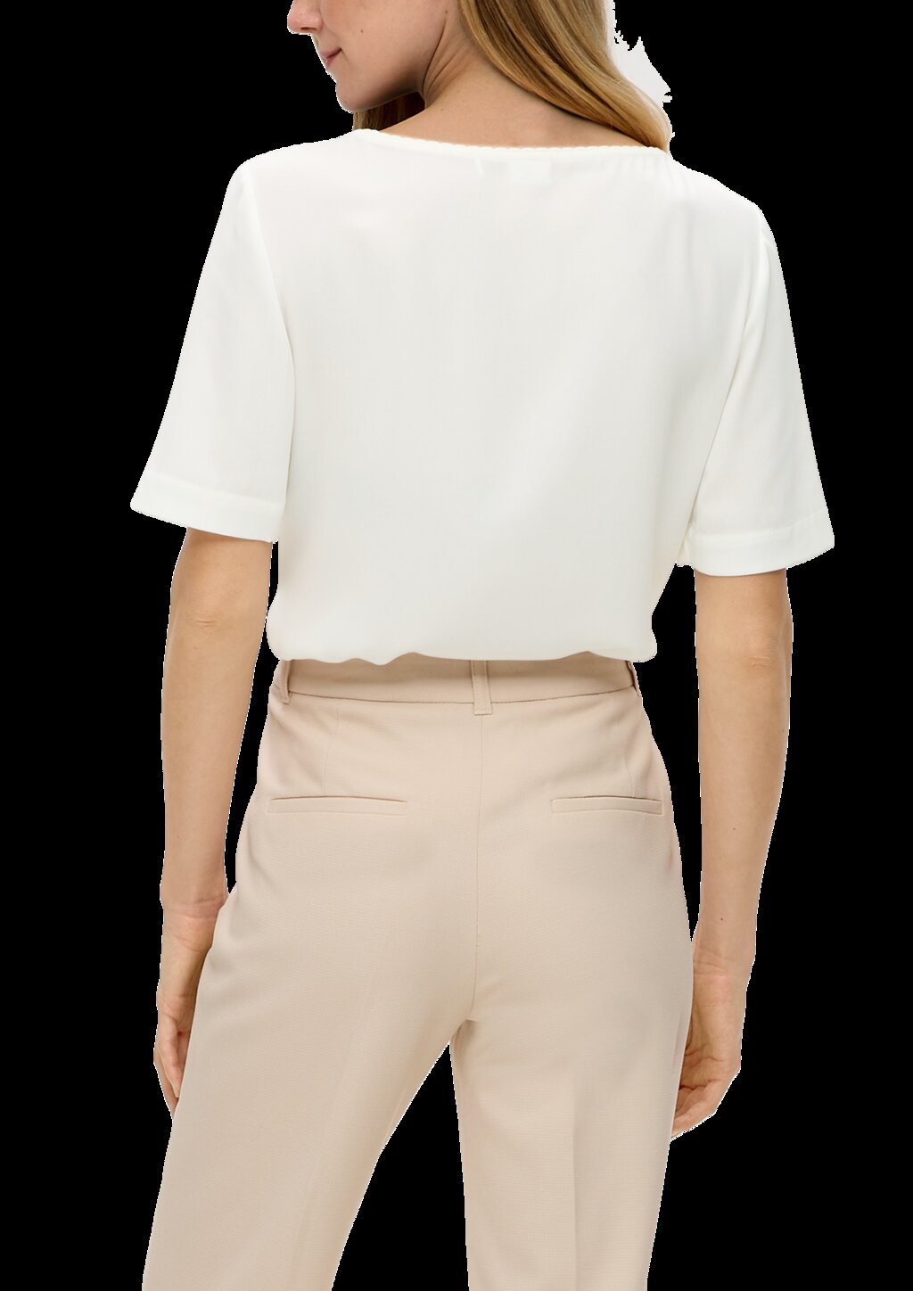 Kurzarmbluse mit Rundhalsausschnitt