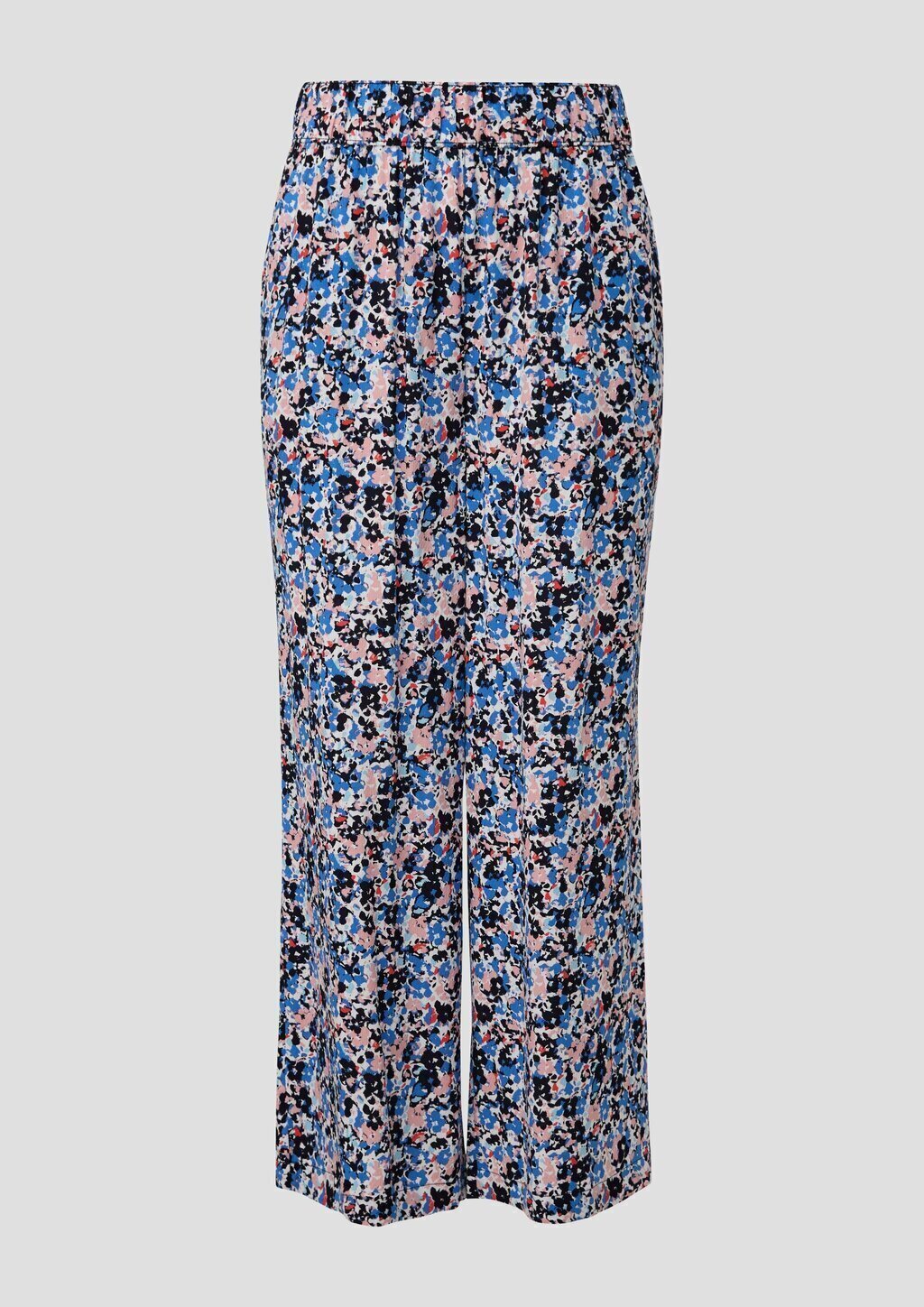 Gemusterte Wide Leg-Hose aus reiner Viskose