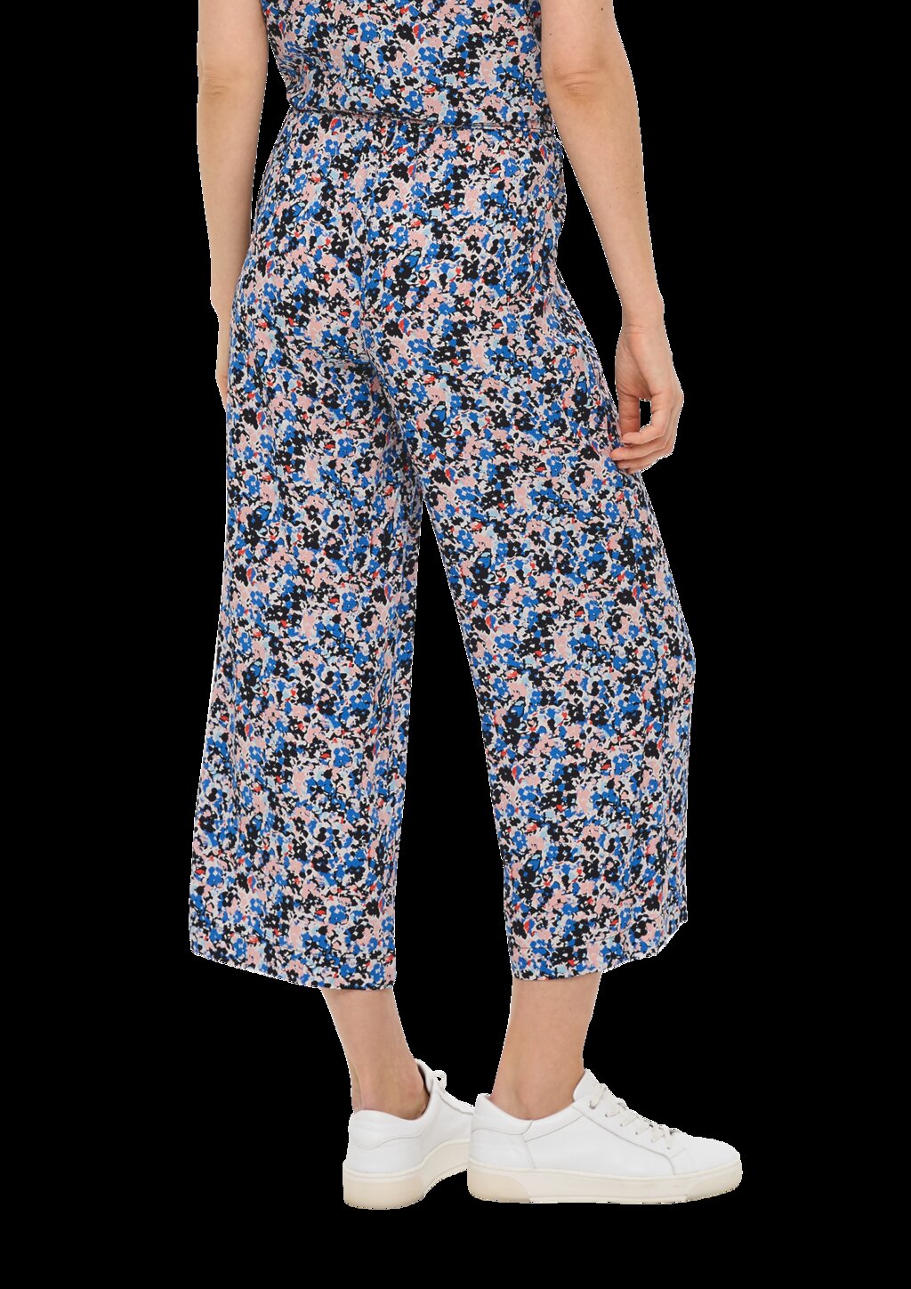 Gemusterte Wide Leg-Hose aus reiner Viskose