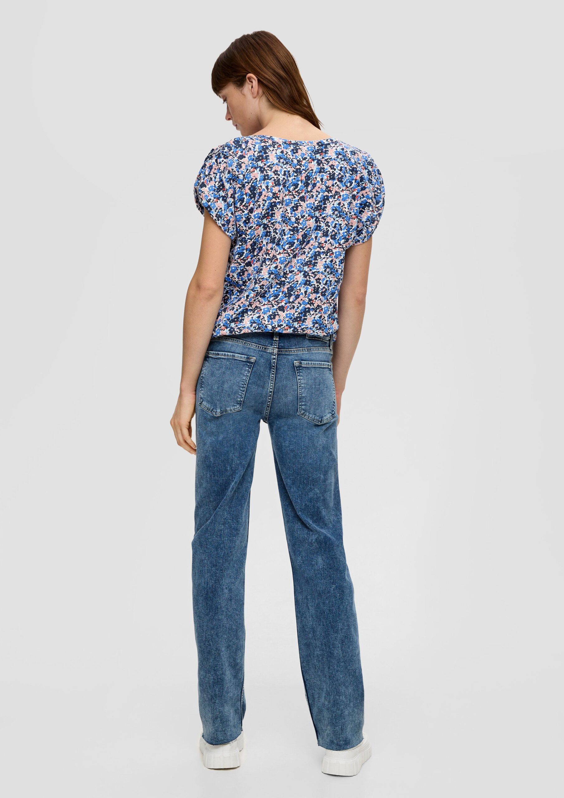 T-Shirt mit gerafften Ärmeln