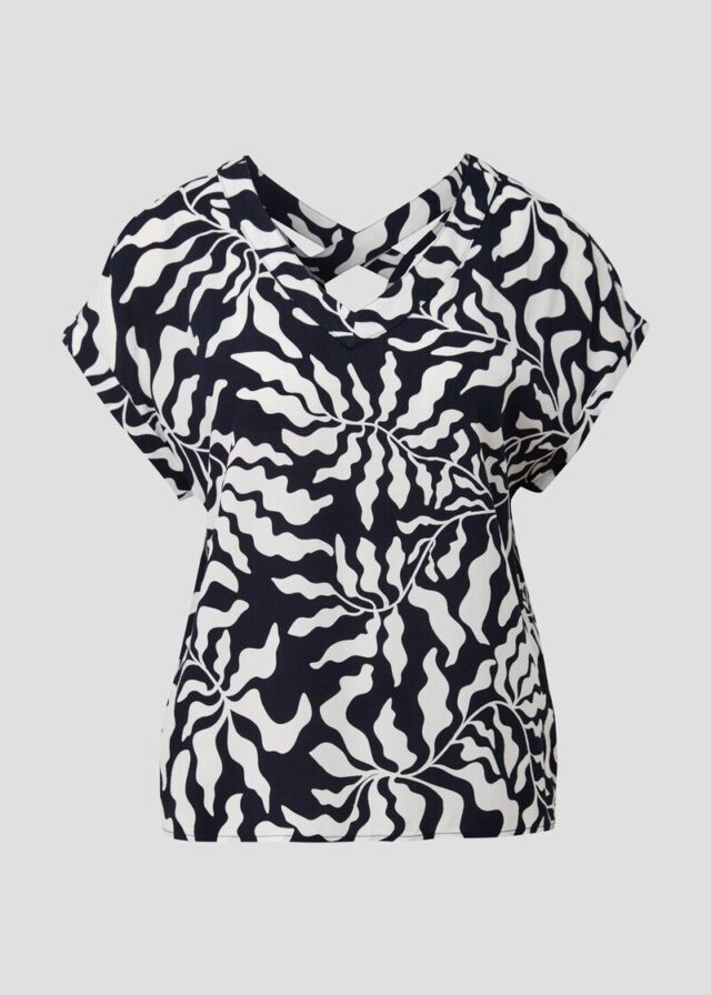 Viskosebluse mit V-Ausschnitt