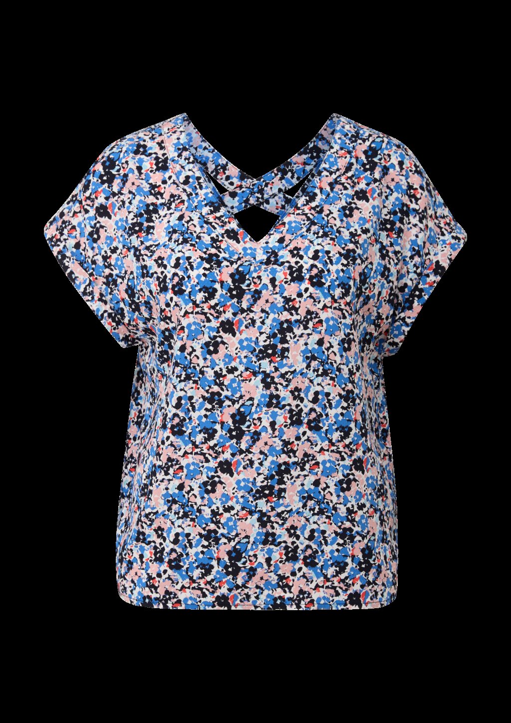 Viskosebluse mit V-Ausschnitt