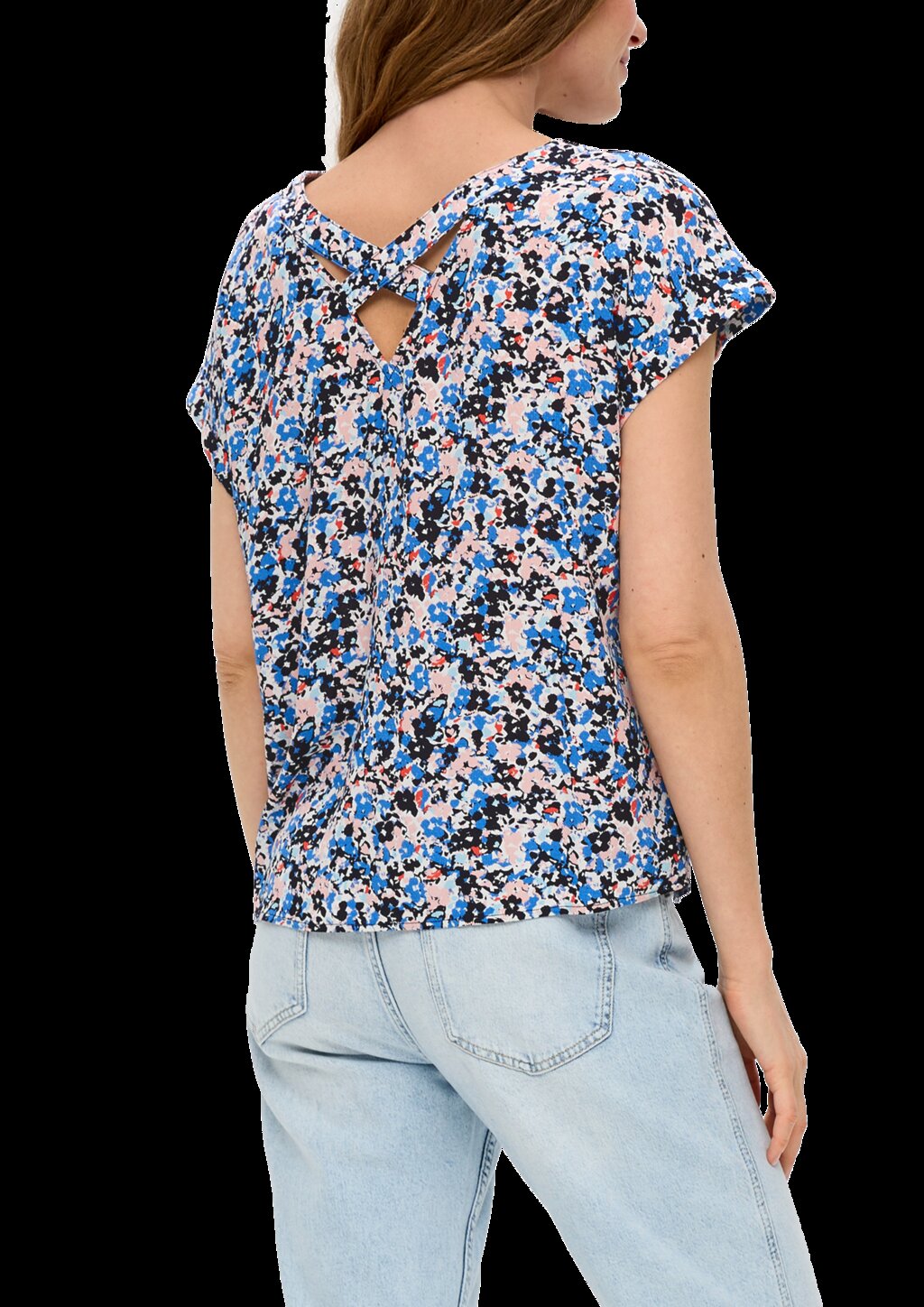 Viskosebluse mit V-Ausschnitt