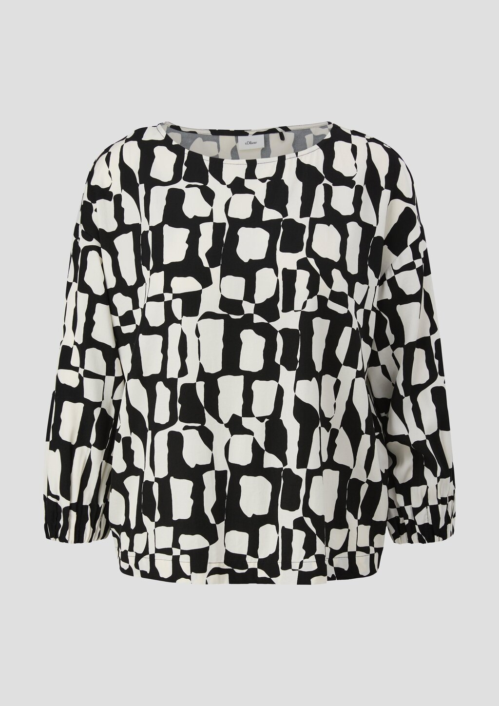 Locker geschnittene Bluse mit 3/4-Arm