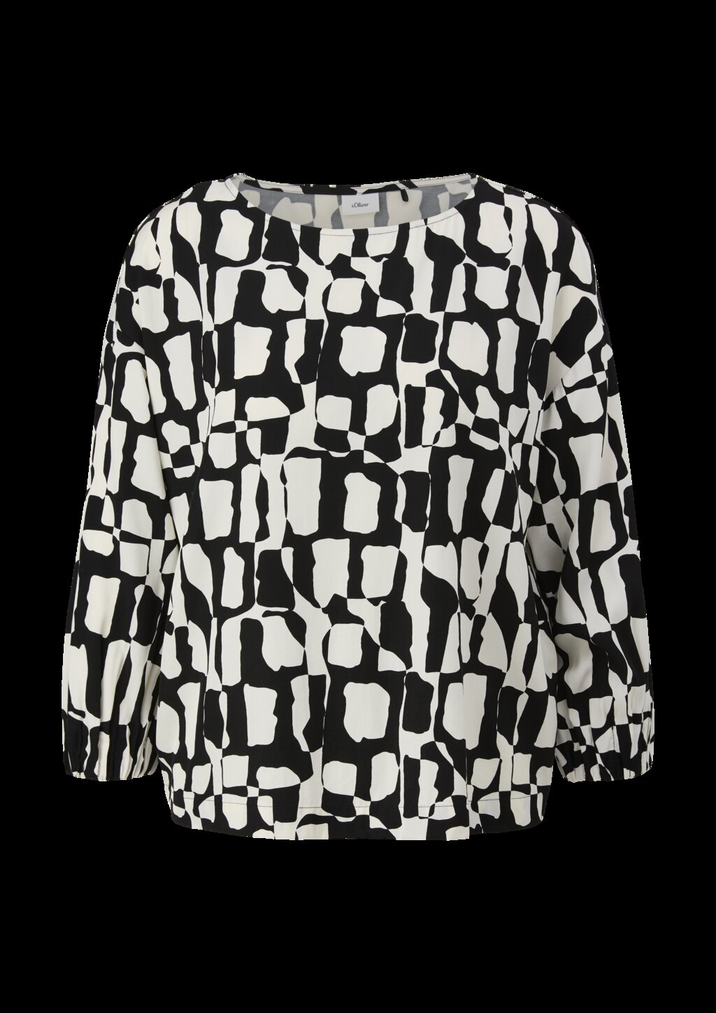 Locker geschnittene Bluse mit 3/4-Arm