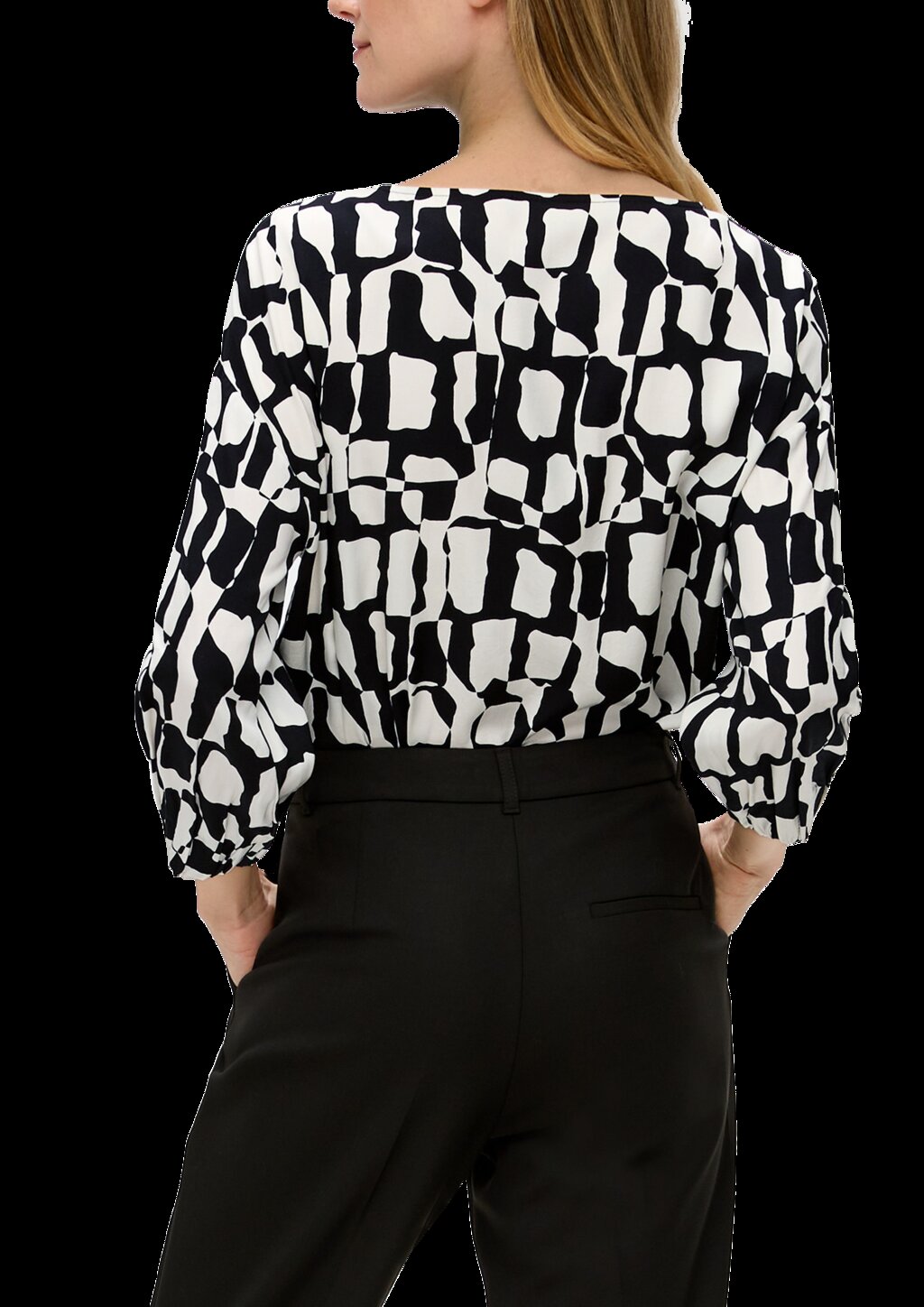 Locker geschnittene Bluse mit 3/4-Arm