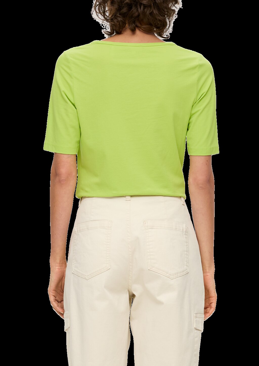 Jersey-Shirt mit U-Ausschnitt