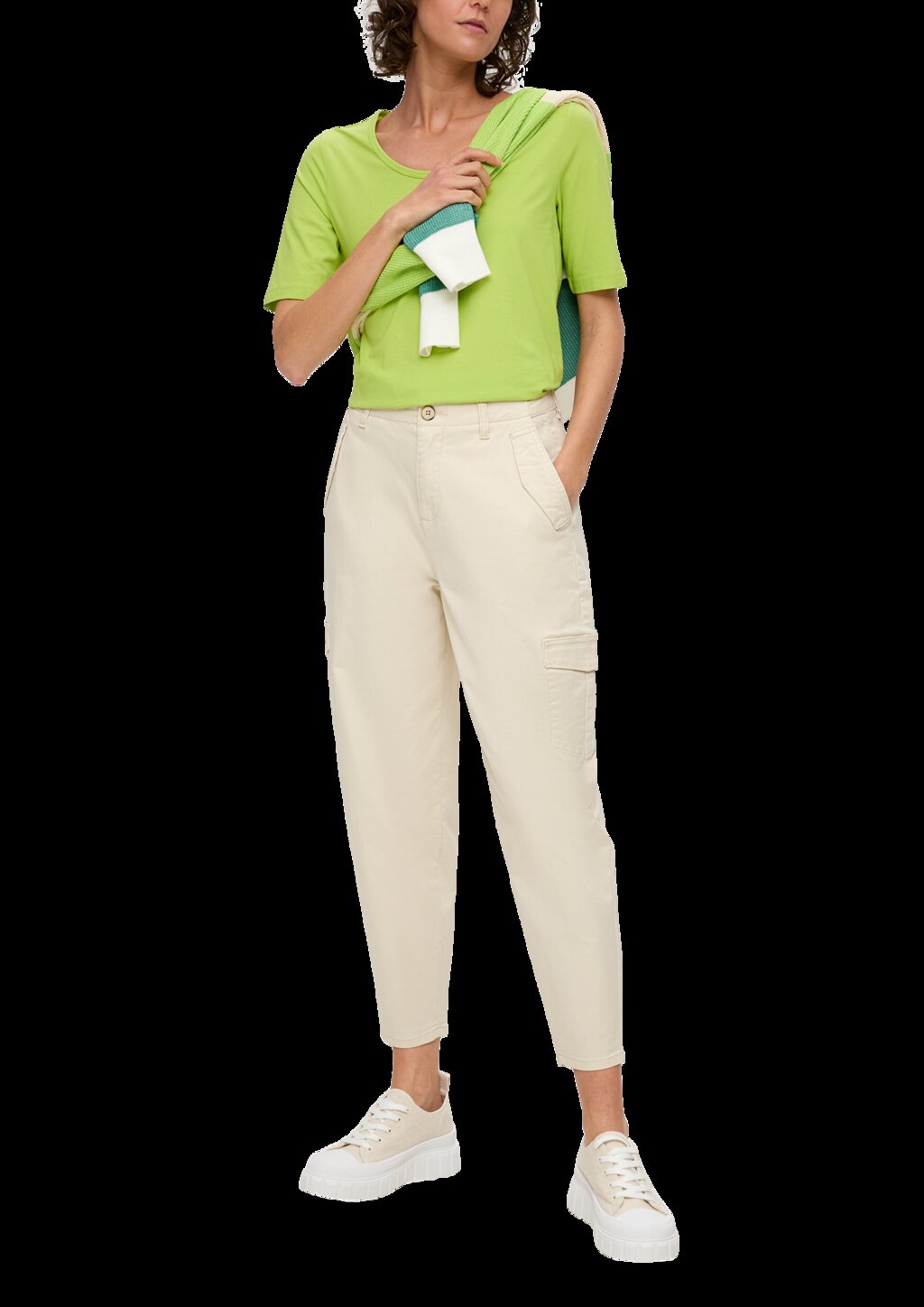 Jersey-Shirt mit U-Ausschnitt