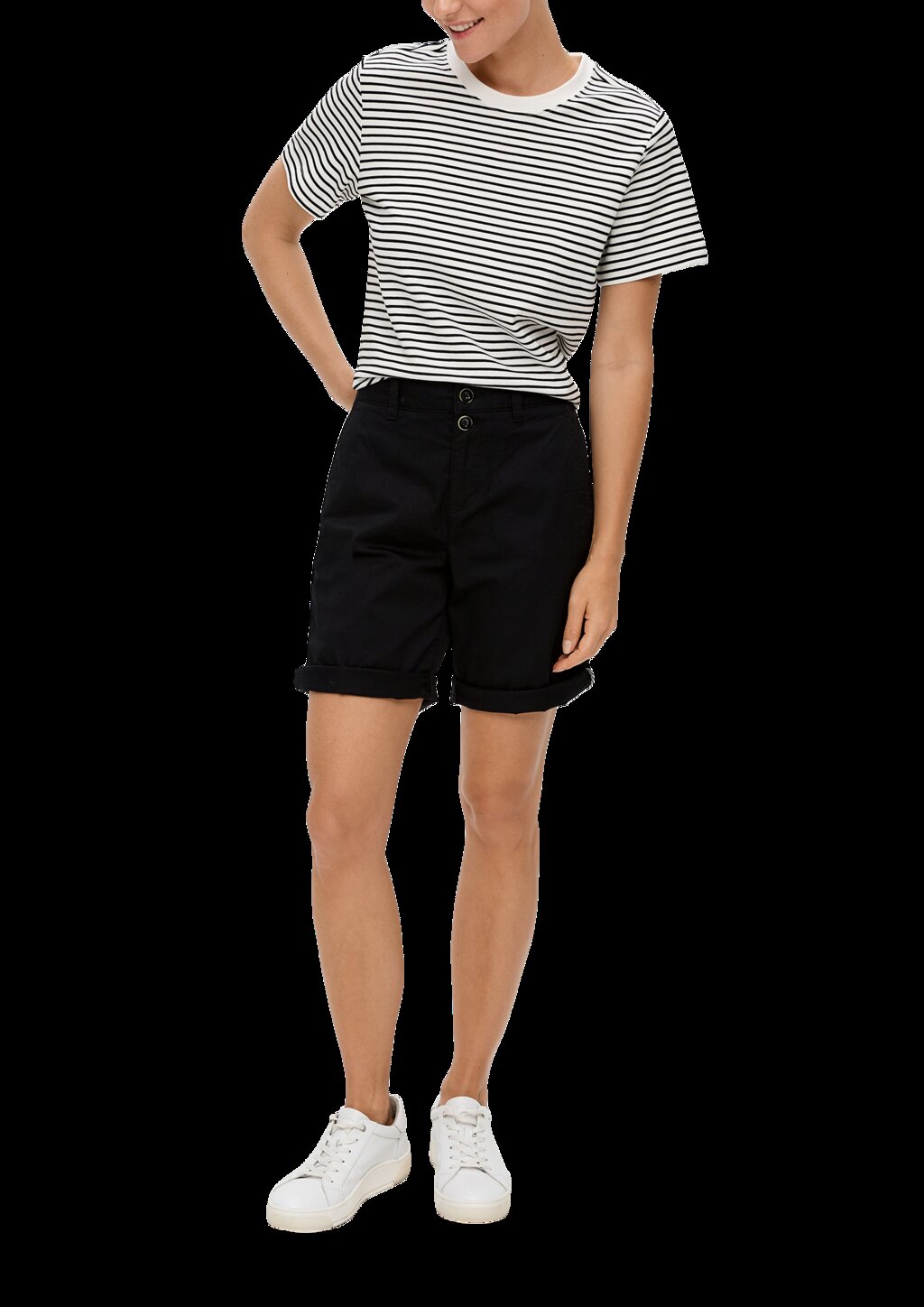 Regular: Shorts aus Baumwollstretch