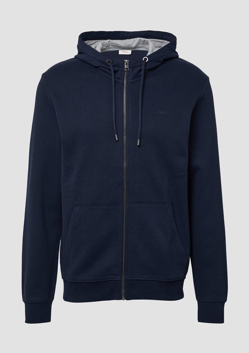 Sweatshirt-Jacke mit Kapuze und Logo