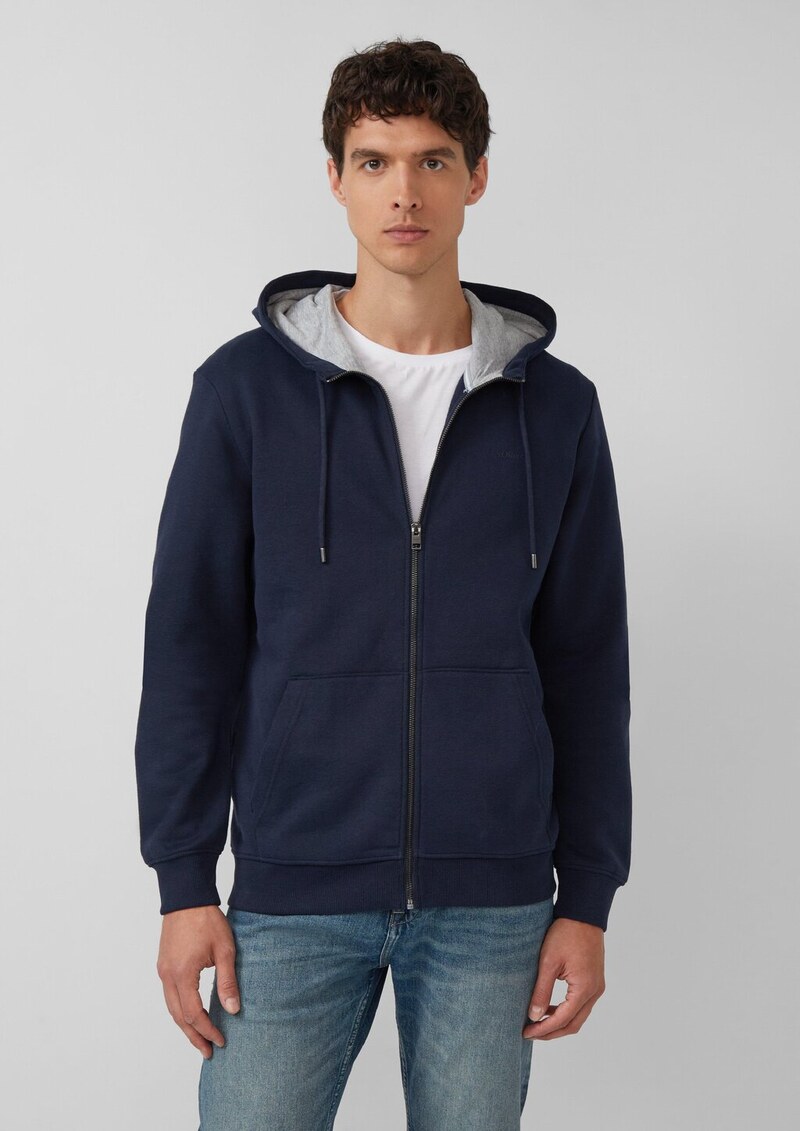 Sweatshirt-Jacke mit Kapuze und Logo
