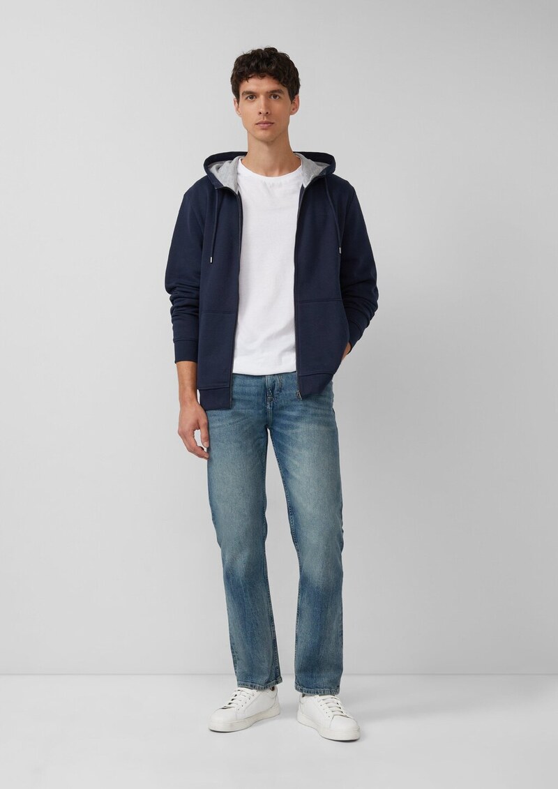 Sweatshirt-Jacke mit Kapuze und Logo