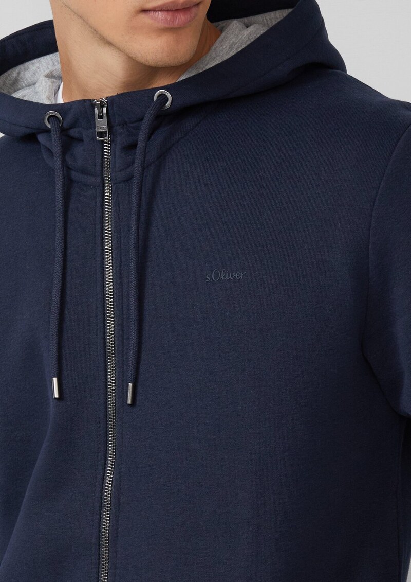 Sweatshirt-Jacke mit Kapuze und Logo