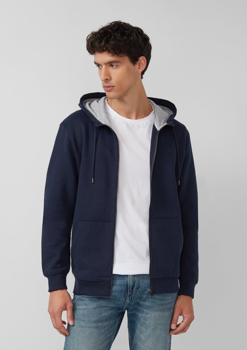 Sweatshirt-Jacke mit Kapuze und Logo