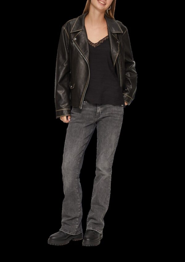 Blusentop aus Viskosemix mit Spitzen-Detail