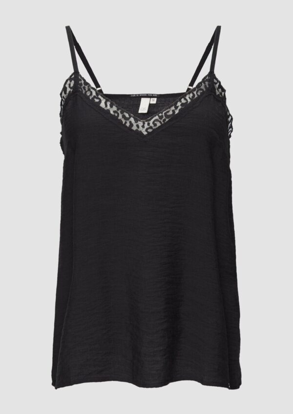 Blusentop aus Viskosemix mit Spitzen-Detail