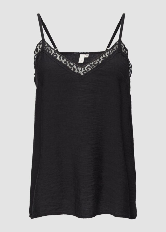 Blusentop aus Viskosemix mit Spitzen-Detail